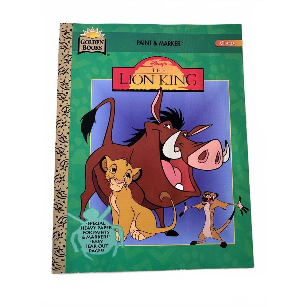 NEW 1996 Disney The Lion King Coloring Book Golden Books Paint & Marker Vintage